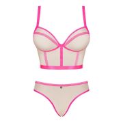 Комплект Obsessive Nudelia top & panties pink S/M