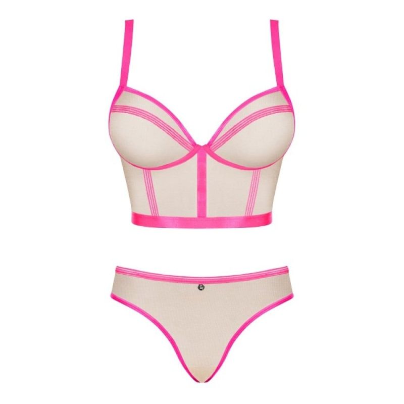 Комплект Obsessive Nudelia top & panties pink S/M вид 6