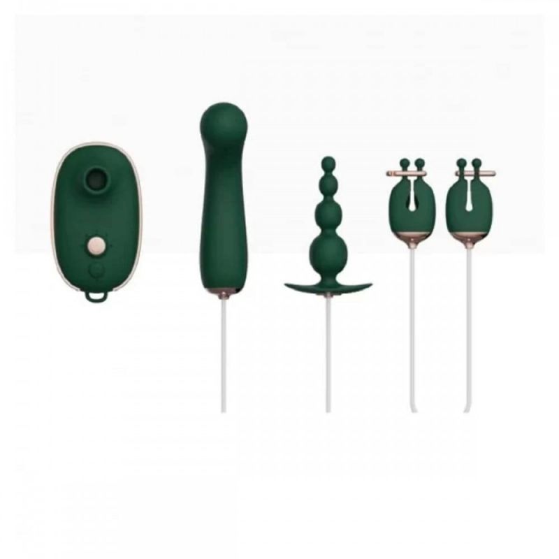 Набір секс-іграшок Qingnan Quartet, 4 предмети GREEN вид 6