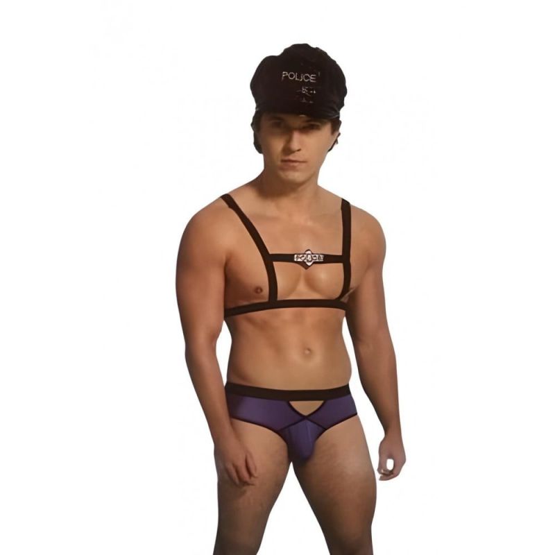 Эротичный костюм полицейского L/XL Sunspice, черно-синий, 3 предмета вид 2