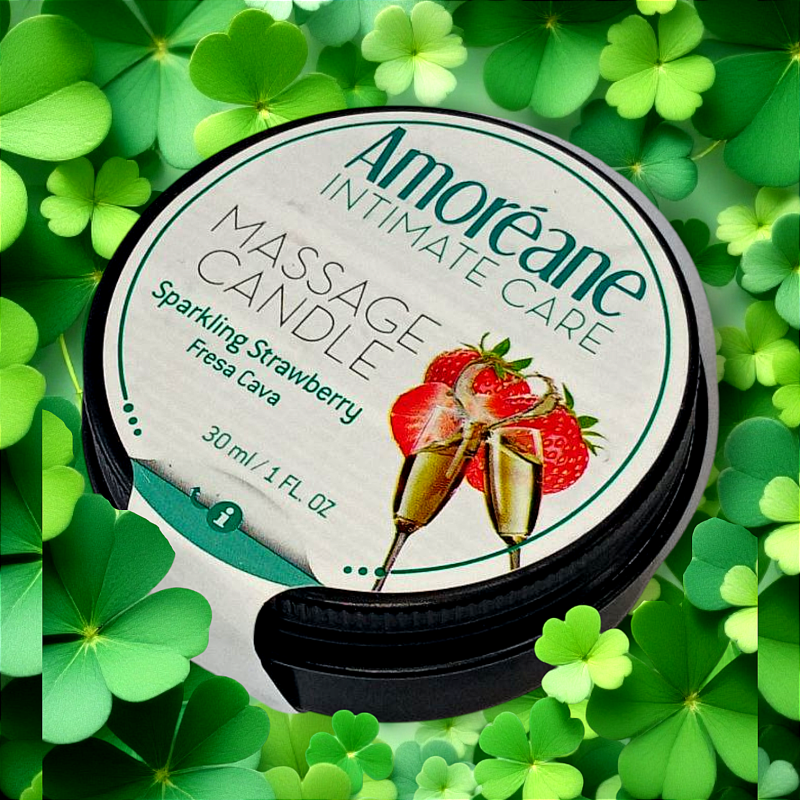 Масажна свічка Amoreane Полуниця з шампанським, 30 мл вид 3