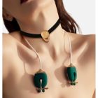 Набор зажимы для сосков с вибрацией и ошейник Qingnan No.2, зеленый вид 5