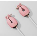 Набір затискачі для сосків з вібрацією та нашийник Qingnan No.2, рожевий вид 3