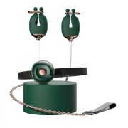 Набір затискачі для сосків з вібрацією та нашийник з повідцем Qingnan No.2, зелений