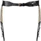 Пояс для панчіх з ланцюгами Obsessive A767 XL/XXL Пояс для панчіх із ланцюгами золотистого кольору Obsessive A767 чорний, XL/XXL вид 2