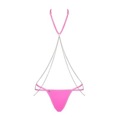 Комплект Obsessive Chainty set Малиновый L/XL