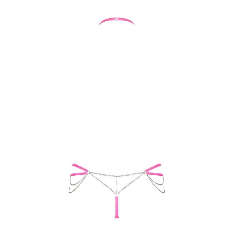 Комплект Obsessive Chainty set Малиновий L/XL вид 5