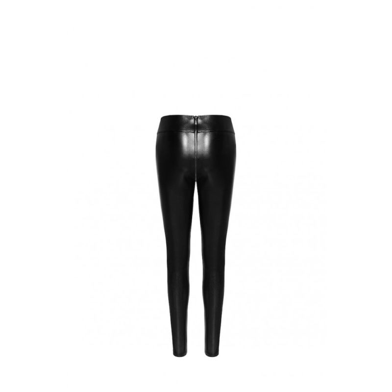 Леггинсы сексуальные со змеиным принтом XL F274 Noir Handmade, черные вид 5