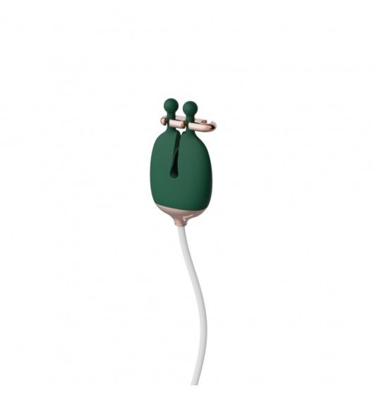 Затискачі для сосків з вібрацією Qingnan No.2 Vibrating Nipple Clamps Green вид 3