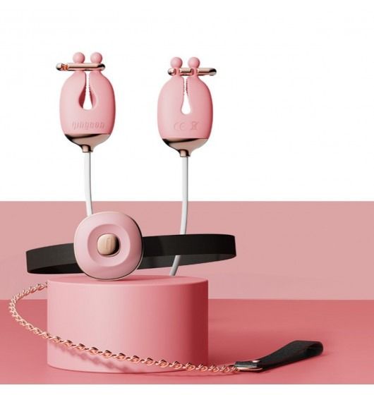 Зажимы для сосков с вибрацией Qingnan No.2 Vibrating Nipple Clamps Pink вид 12
