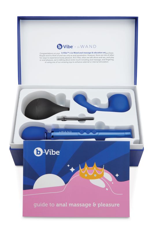Набір анальних іграшок з 10 предметів B-Vibe х Le Wand Massage & Education синій вид 6