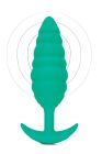 Анальна пробка з вібрацією, рельєфна B-VIBE-TEXTURE PLUG TWIST, зелена вид 2