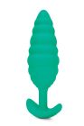 Анальная пробка с вибрацией, рельефная B-VIBE-TEXTURE PLUG TWIST, зеленая вид 4