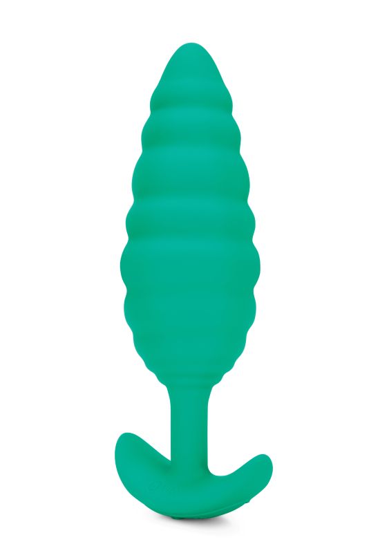 Анальна пробка з вібрацією, рельєфна B-VIBE-TEXTURE PLUG TWIST, зелена вид 4