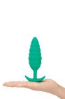Анальна пробка з вібрацією, рельєфна B-VIBE-TEXTURE PLUG TWIST, зелена вид 6