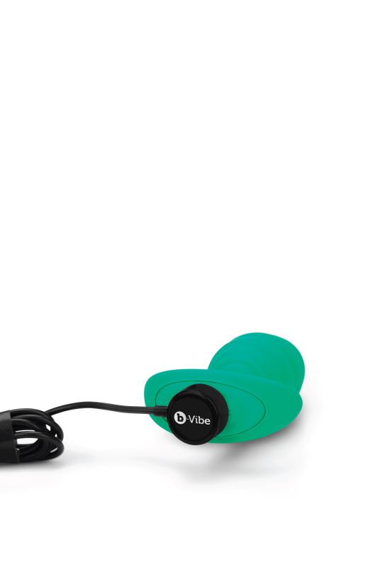 Анальна пробка з вібрацією, рельєфна B-VIBE-TEXTURE PLUG TWIST, зелена вид 8