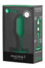 Анальна пробка із зміщеним центром ваги B-Vibe Snug Plug 2, силіконова, зелена вид 10