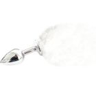 Анальная пробка с хвостиком S, белая, 6 х 2.5 см вид 2