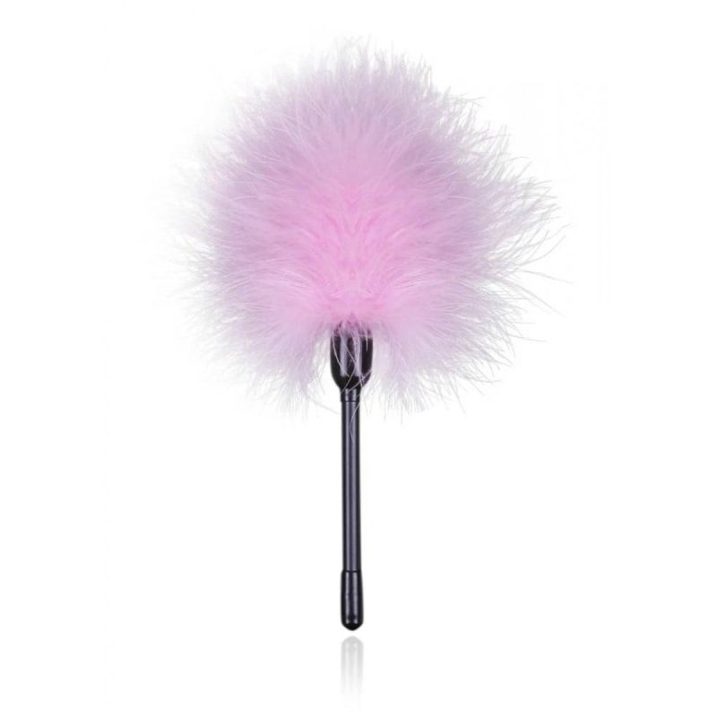 Тиклер на короткой ручке, перо, розовый, 20 см вид 2