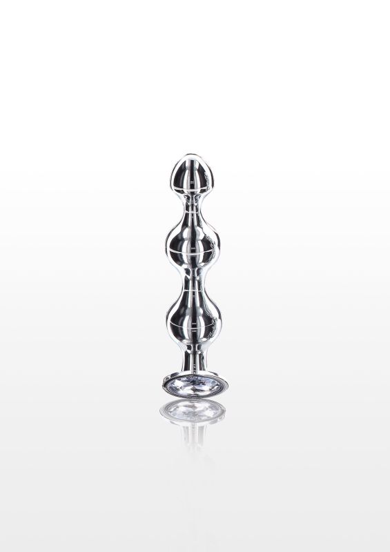 Анальная елочка металлическая с кристаллом Toy Joy Anal Play Diamond Star Beads, Small вид 3