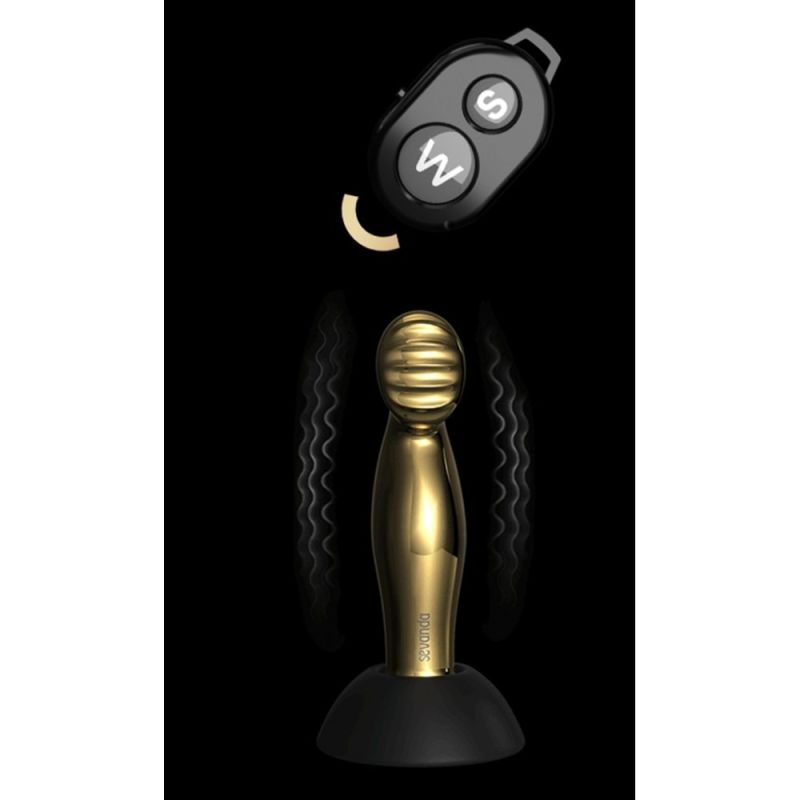 Масажер простати металевий золото з вібрацією Lockink вид 4