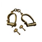 Наручники с короткой цепочкой , металлические, золотые вид 2