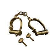 Наручники з коротким ланцюжком, металеві, золоті