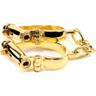 Наручники з коротким ланцюжком, металеві, золоті вид 8