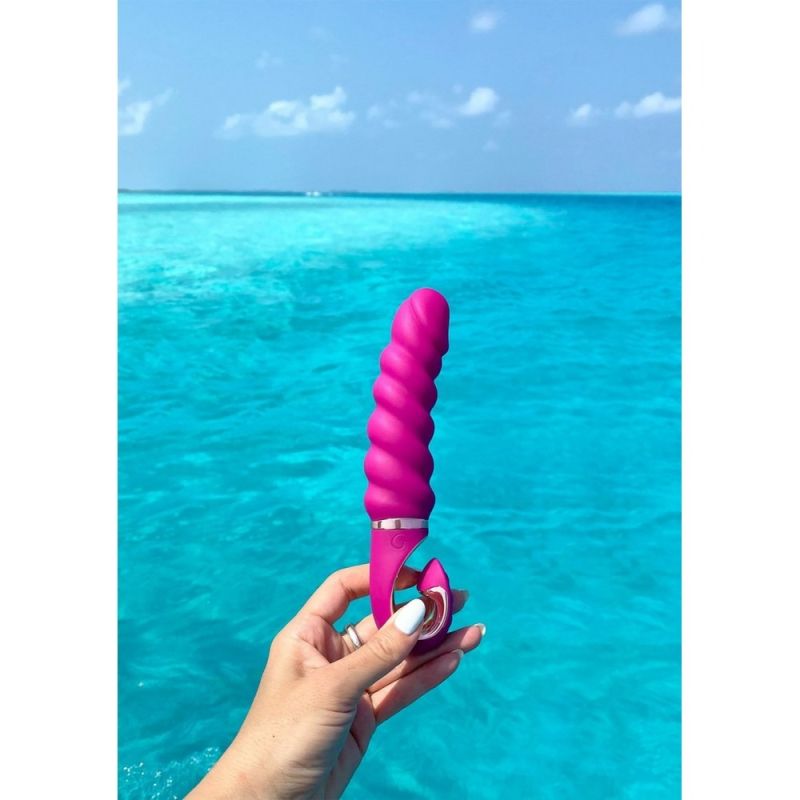 Вібратор рельєфний Gjack Mini Gvibe, фіолетовий, 19 х 3.5 см вид 4