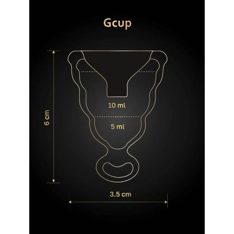 Менструальная чаша Gcup Gvibe, S, черная, 6 х 3.5 см вид 10