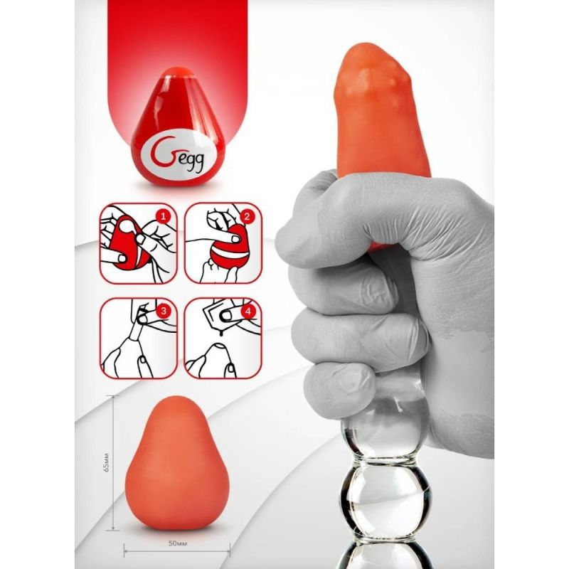 Мастурбатор-Яйце багаторазовий Gvibe Gegg червоний (при покупці 3 од., подарунок за 1 грн) вид 5