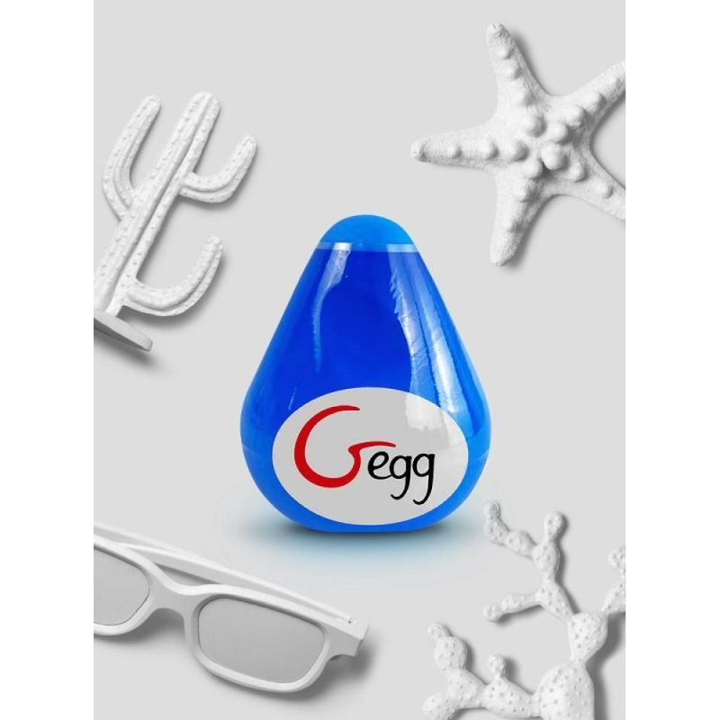 Мастурбатор многоразовое яйцо NEW! Gvibe Gegg, синий (при покупке 3 ед., тестер за 1 грн) вид 6