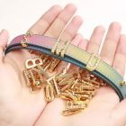 Нашийник-чокер із золотими літерами зі стразами Sevanda Lockink, шкіряний, різнокольоровий вид 4