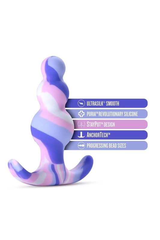 Анальная пробка, голубая, AVANT TWILIGHT BLUE вид 5