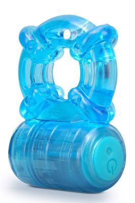 Эрекционное кольцо с вибрацией STAY HARD 5 FUNCTION COCK RING BLUE