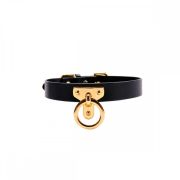 Нашийник-чокер Leather Cosplay Choker UPKO з кільцем, італійська шкіра, розмір L