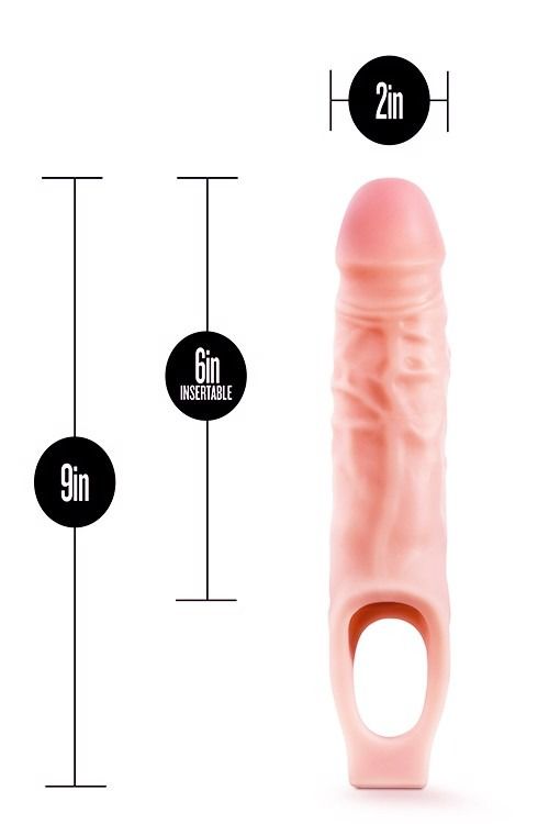 Насадка на член реалістична, що подовжує, Blush Performance бежева, 16.5 х 3.8 см вид 3
