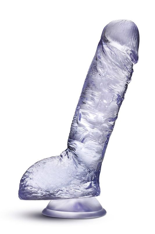 Фаллоимитатор на присоске прозрачный 23 см вид 2