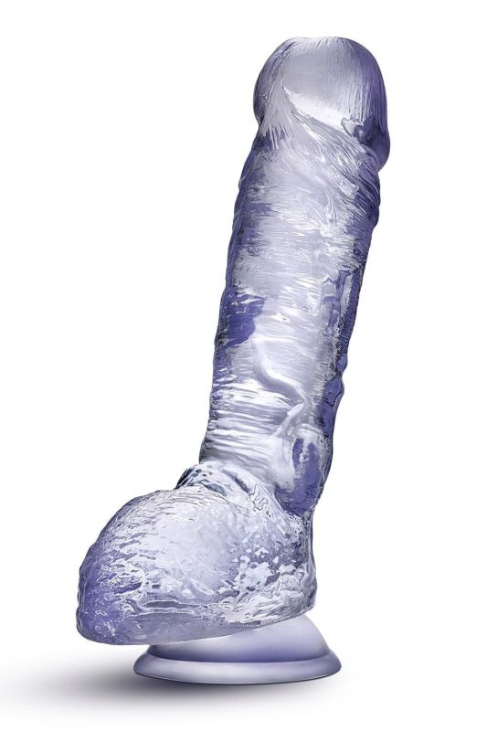 Фалоімітатор на присосці прозорий 23 см вид 3