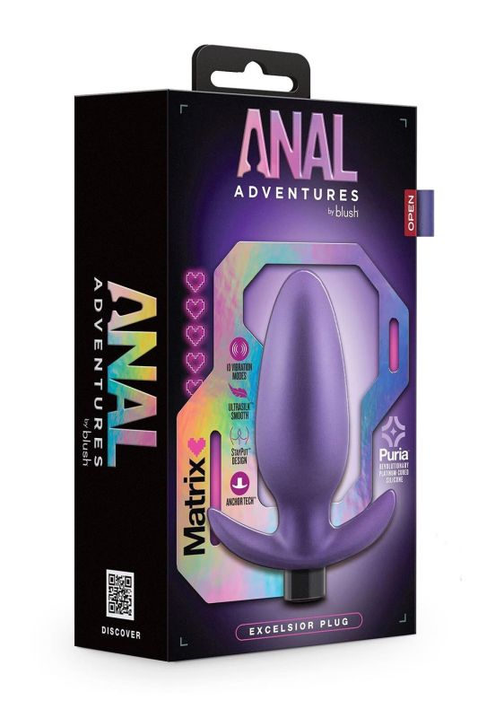 Анальний плаг із вібрацією Blush Anal Adventures Matrix фіолетовий вид 6