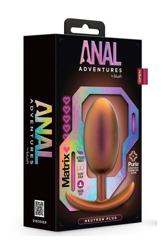 Анальная пробка со смещенным центром тяжести Anal Adventure Blush, силиконовая, розовое золото вид 5
