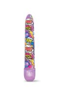 Вибратор нереалистичный с ярким принтом Prints Charming Global Novelties, фиолетовый, 17.7 х 2.5 см