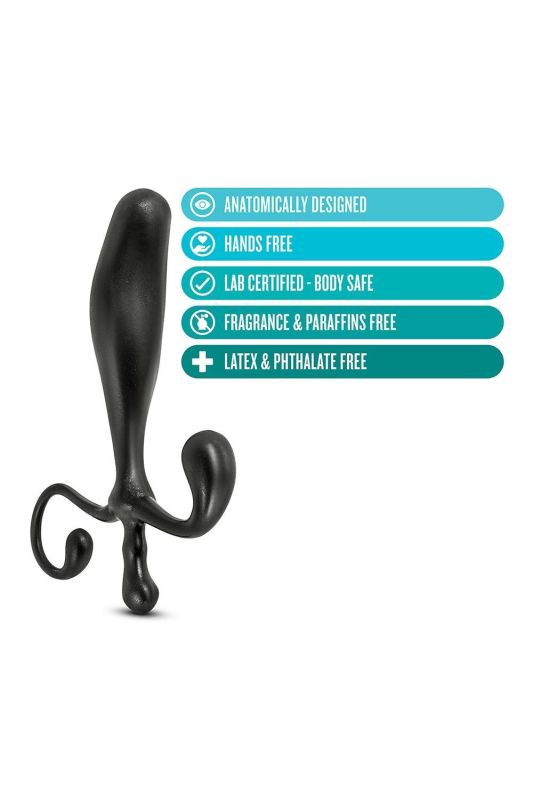 Массажер простаты Blush черного цвета, 12.4 см х 2.5 см вид 5