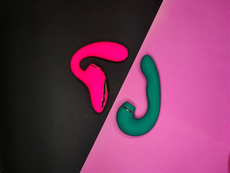 Вибратор двойной стимуляции Chisa Kissen Siren с вакуумом и вибрацией, зеленый вид 10