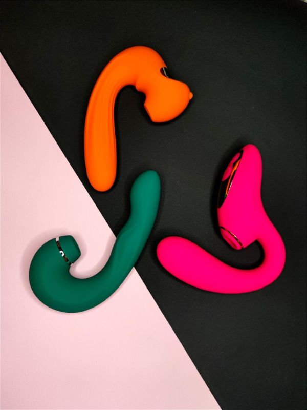 Вібратор подвійної стимуляції Chisa Kissen Siren з вакуумом та вібрацією, зелений вид 14