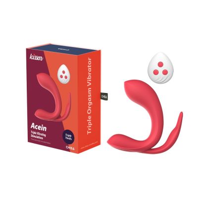 Вибратор Chisa Kissen Acein тройная стимуляция, с дистанционным пультом, красный