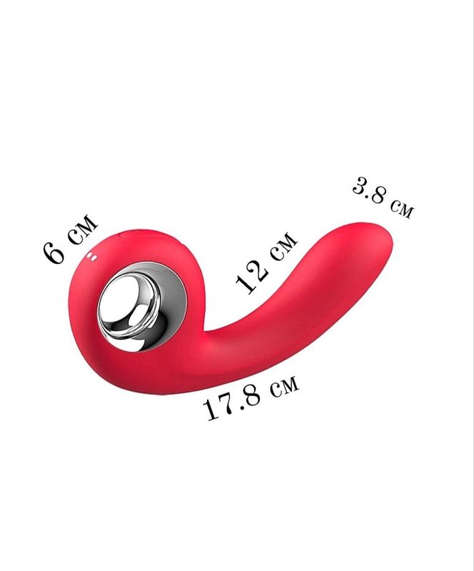 Вібратор для точки G Chisa Kissen Sharpy з функцією поштовхів для клітора, червоний вид 6