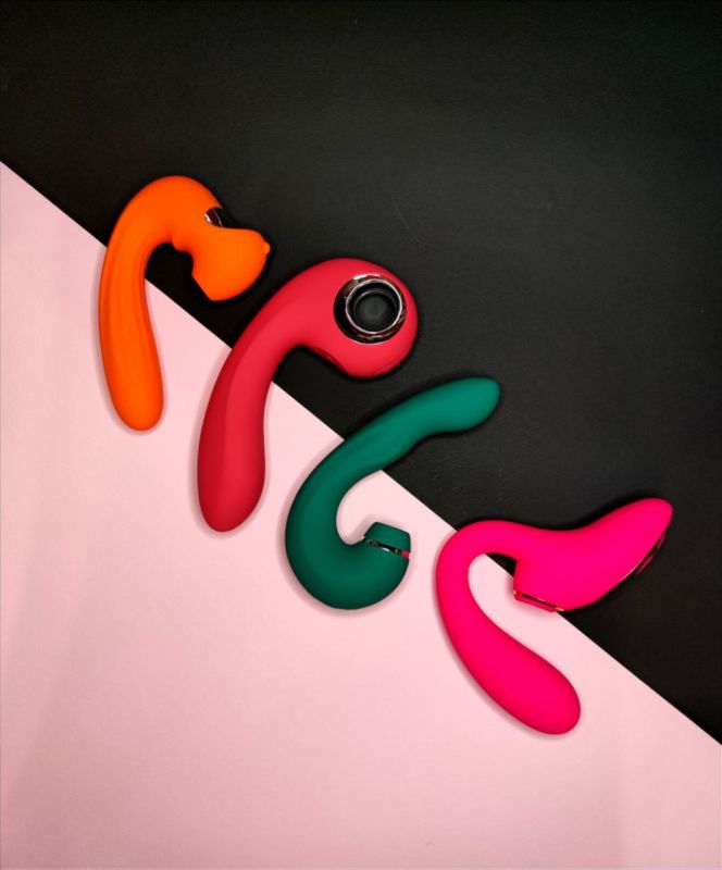 Вібратор для точки G Chisa Kissen Sharpy з функцією поштовхів для клітора, червоний вид 9