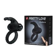Ерекційне віброкільце Pretty Love Eudora чорне, силікон