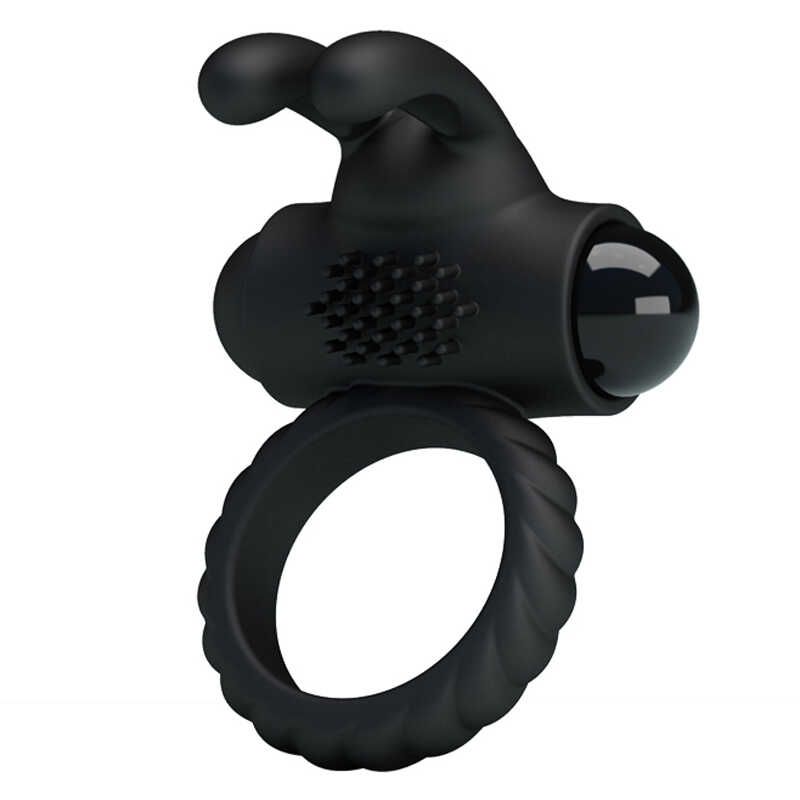 Эрекционное виброкольцо Pretty Love, черное, силикон вид 3